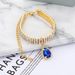 Three Row Diamond Rhinestone Pet Collars, Water Drop Color Pendants, Elastic Cat And Dog Necklace Accessories_ipsvogv.com
