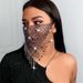 Women's fashion show grid rhinestone jewelry metal metal tassel rhinestone mask nightclub party accessories_ipsvogv.com