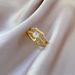 【 Real Gold 】 Bow Full Diamond With Adjustable Opening, Simple Handmade Ring, Couple's Pair Ring_ipsvogv.com