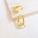 Brass Gold-Plated U-Shaped Amber Melad High-End Sense National Style Niche Design Minimalist Earrings_ipsvogv.com