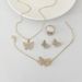 New full diamond butterfly set necklace bracelet ring earrings exquisite jewelry four piece set_ipsvogv.com