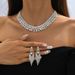 Jewelry Wholesale Luxury Elegant Dinner Party Women's Crystal Stone Hollow Necklace Earrings_ipsvogv.com