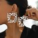 Exaggerated LOVE QUEEN Cut Letter High-end Simple Fashion Women's Earrings_ipsvogv.com