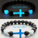 New Luminous Cross Natural Volcanic Stone Fashion Men's Bracelet_ipsvogv.com