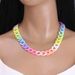 A Niche Geometric Colored Collarbone Chain With A Girlish Style Resin Necklace_ipsvogv.com