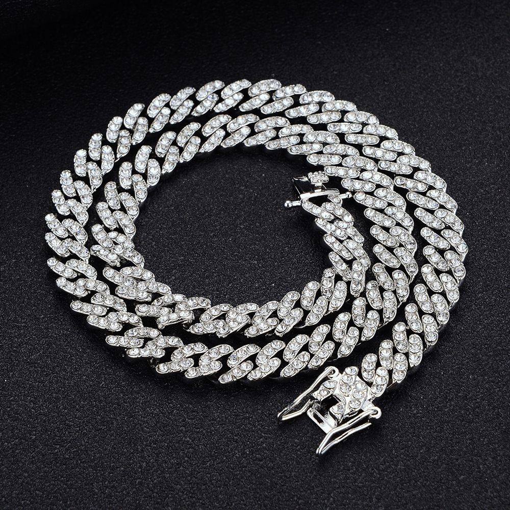 New Full Diamond Personalized Creative Hip Hop Necklace Set Versatile Cuban Chain_ipsvogv.com