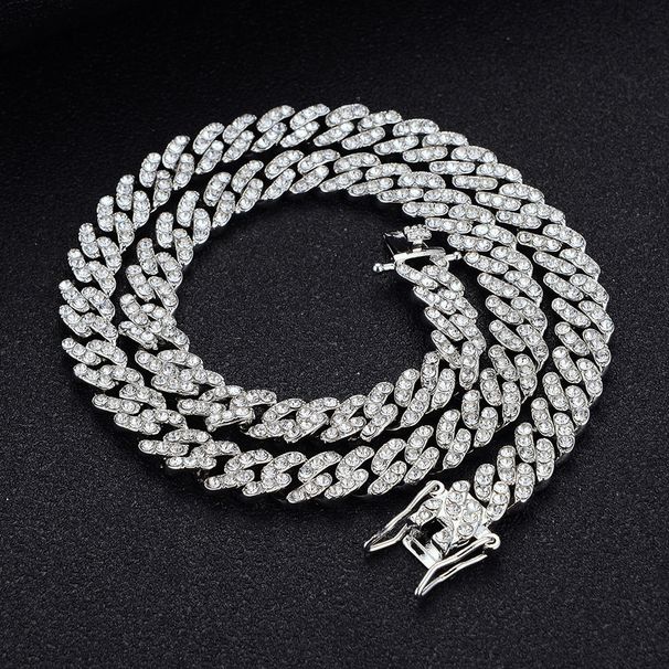New Full Diamond Personalized Creative Hip Hop Necklace Set Versatile Cuban Chain_ipsvogv.com