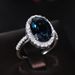 Cao Shi's New Accessories Elegant Women's Egg Peacock Blue Zircon Ring_ipsvogv.com