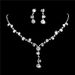 2021 Jewelry Brand New Shiny Inlaid Full Diamond Women's Wedding Accessories Necklace Earrings Bracelet Three-Piece Set_ipsvogv.com