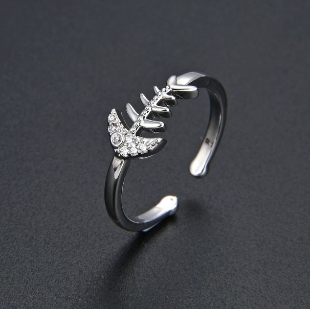 Unisex Simple And Elegant Real Gold Electroplated Fish Bone Ring With Adjustable Opening, Must Have For Fashionistas_ipsvogv.com