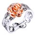 Sanjie 14k Rose Gold Flower Silver Plated Colorful Engagement Ring_ipsvogv.com