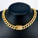 Men’s Jewelry Set Fashion New 13mm Round Flat Bottom Rhinestone Bracelet Cuban Necklace Thick Alloy Original Design Hip Hop Style_ipsvogv.com