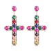 Fashion Exaggerated Alloy Dia Rhie Cross Female Earrings_ipsvogv.com
