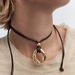 N111669 Personalized Design, Irregular Circle Pendant Necklace, Elegant and Simple Knot Tie Neckchain_ipsvogv.com
