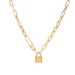 Street Hip Hop High End Pendant Paper Clip Necklace Women's Trendy Gold Cold Wind Lock_ipsvogv.com