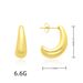 Unisex Ins Fashion C Shaped Ox Horn Earrings High End Light Luxury Ladies Copper Electroplated Gold Water Drop Crescent Earrings_ipsvogv.com