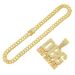 Trendy men's personality and creative double row patchwork full diamond letter pendant necklace, hip-hop nightclub Cuban_ipsvogv.com
