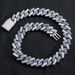 Hip Hop Necklace Men's Blue And White Zircon 20MM Box Buckle Miami Heavy Cuban Chain Hip Hop Men's Necklace_ipsvogv.com