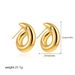 Unisex High End Irregular Earrings Real Gold Earrings Glossy Metal Earrings Light Luxury Style Twist Earrings_ipsvogv.com