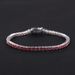 Temperament Pomegranate Red Moissanite Bracelet S925 Sterling Silver Gold Plated Tennis Chain 3/4/5mm Hip Hop Color Bracelet_ipsvogv.com