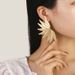 Gold Wing Personality Niche Design Sense Stud Earrings Leaf Jewelry For Women_ipsvogv.com