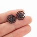 New Korean retro flower earrings ins French stainless steel new rotating geometric round earrings 316 ear pins_ipsvogv.com