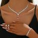 Women's Earrings Necklace Bracelet Three-Piece Bridal Jewelry Set Luxurious High-End Accessories_ipsvogv.com