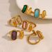 Stainless Steel Glass Zirconium Exaggerated Ring High End Ins Open Ring Titanium Steel Female Jewelry_ipsvogv.com