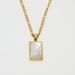 Rectangular shell emerald rectangular natural shell color abalone shell gold necklace simple_ipsvogv.com