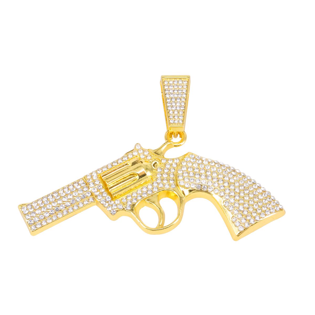 Unisex Jewelry Pistol Diamond Alloy Pendant Men's Personality Exaggerated Rap Trend Hip Hop Style Pendant_ipsvogv.com