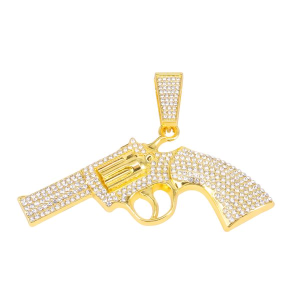 Unisex Jewelry Pistol Diamond Alloy Pendant Men's Personality Exaggerated Rap Trend Hip Hop Style Pendant_ipsvogv.com