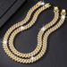 Trendy And Fashionable Cuban Chain Set Alloy Full Diamond 14mm Strip Hip-hop Necklace_ipsvogv.com