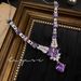 High Set New TZ068 End Jewelry Design Sense Full Zircon Purple Necklace Color Treasure Earrings Square Diamond Ring_ipsvogv.com