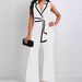 women's clothing new fashion V-neck temperament elegant sleeveless jumpsuit wide-leg pants_ipsvogv.com