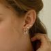 Brass With Real Gold Plating, Hot Selling, Silver Set Of Zircon Flower Butterfly Earrings_ipsvogv.com