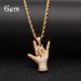 Hip Hop Personalized Gesture I Love You Micro Set Zircon Hand Pendant, Rap Singer Trendy Accessories_ipsvogv.com