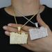 Men's Hip Hop Money Letter Pendant Necklace With Zircon, 60cm Cuban Chain In Silver, Rose Gold & Gold Inlaid Zircon Trendy Men's Jewelry_ipsvogv.com