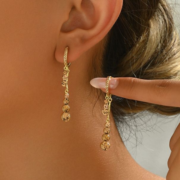 Fashionable commuting style women's inlaid ear, niche high-end sense, multi-layer tassel ear buckles, versatile_ipsvogv.com