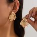 Jewelry simple metal geometric round smooth INS Feng Shui ripple irregular geometric earrings for women_ipsvogv.com