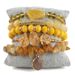 Bohemian Stacked Natural Glass Mixed Crushed Stone 5PCS Women's Bracelet Set_ipsvogv.com