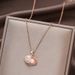 Korean Version Golden Shell Pearl Pendant Non Fading Mesh Red Diamond Inlaid Collarbone Chain, With Unique Design And A_ipsvogv.com