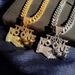 Hot Selling Jewelry Alloy Full Diamond Cuban Chain Handshake Hip Hop Trendy Men's Necklace Pendant_ipsvogv.com
