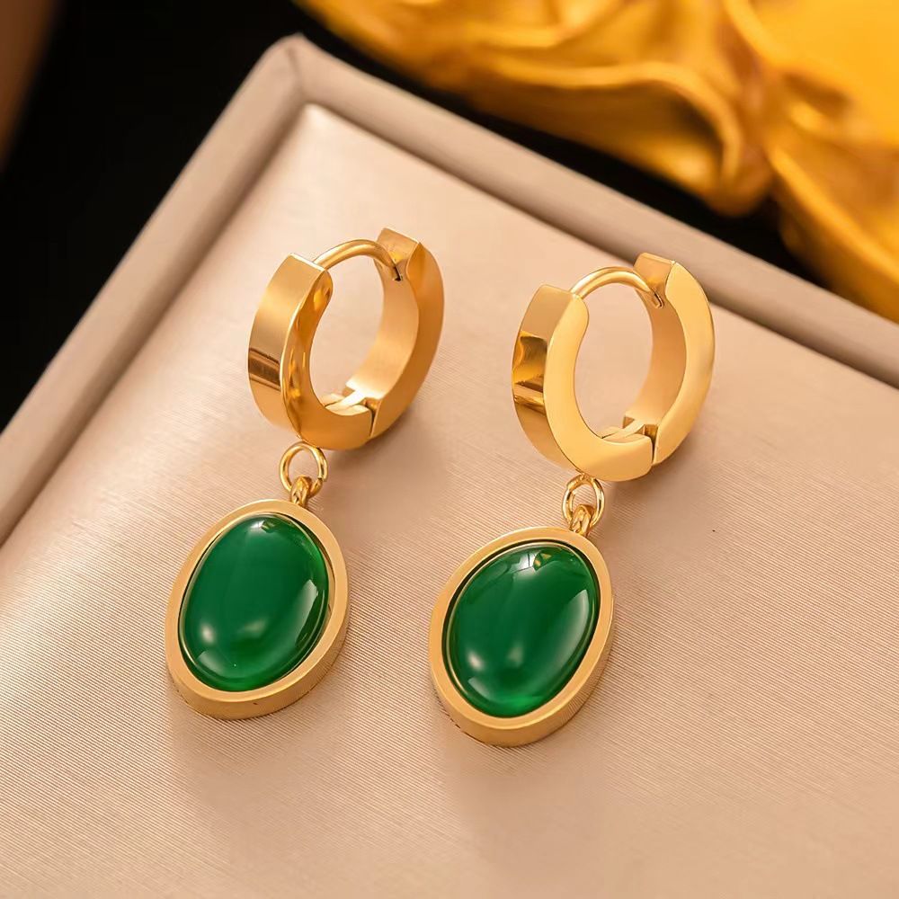 Fashionable high-end and minimalist emerald titanium steel blade chain bracelet_ipsvogv.com