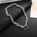 Necklace Men's Hollow Cross Neck Chain Short Hip Hop Versatile Personality Niche Tide Girls Cuban Chain Couple_ipsvogv.com