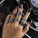 Jewelry: Dark Ghost Skull Head Set - Small Halloween Spider Cross Ring_ipsvogv.com