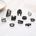 Gothic Style Ring With Adjustable Hollow Flower Eyes, Heart Wings, Butterfly Mask, 10 Piece Set Of Rings_ipsvogv.com