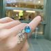 Zhuang Shengsheng Jewelry Korean Edition Ins Trendy Fashion Simulation Topa Blue Ring Main Stone 10 * 12_ipsvogv.com
