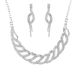 Bridal Jewelry Set - Silver Diamond Necklace & Earrings (Wedding Dress Accessories, Wholesale Elegant Bridal Decor)_ipsvogv.com