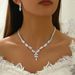 Versatile Elegant Set: Necklace, Earrings, Bracelet, Light Luxury Niche High-end Jewelry Three-piece Set_ipsvogv.com