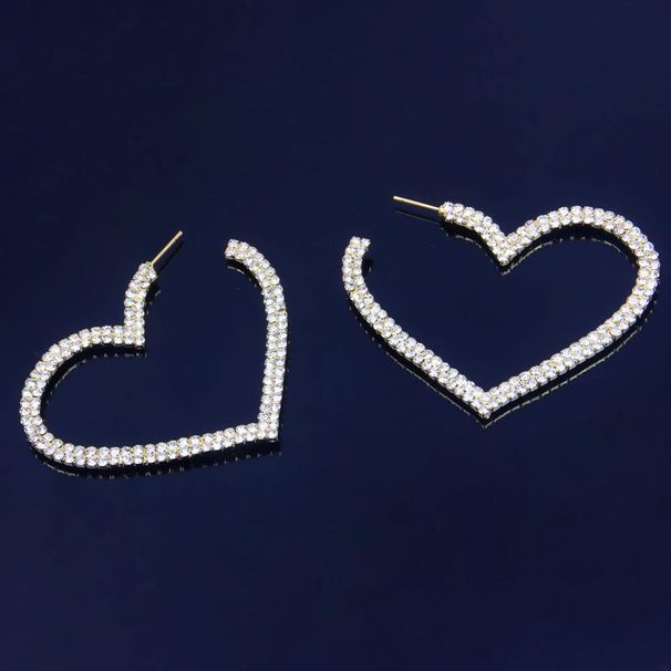 exaggerated Big Love earrings hollow heart-shaped retro earrings full Diamond trend earring earring_ipsvogv.com